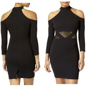 Star Wars Black Cold-Shoulder Mini Dress with Gold Waist Accent
